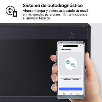 LG Microondas Grill Smart Inverter 1000W de 25 litros, Acero negro, MH6565CPW