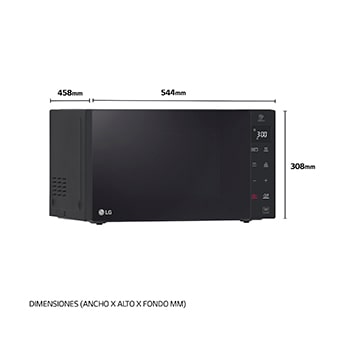 LG Microondas Grill Negro Smart Inverter 1200W de 32 litros, MH7235GPS