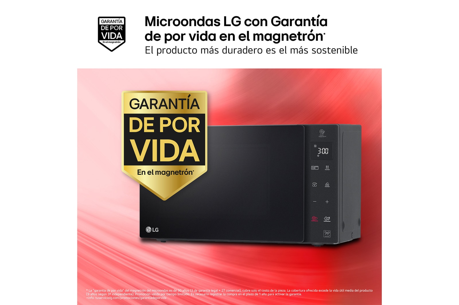 LG Microondas Grill Negro Smart Inverter 1200W de 32 litros, MH7235GPS