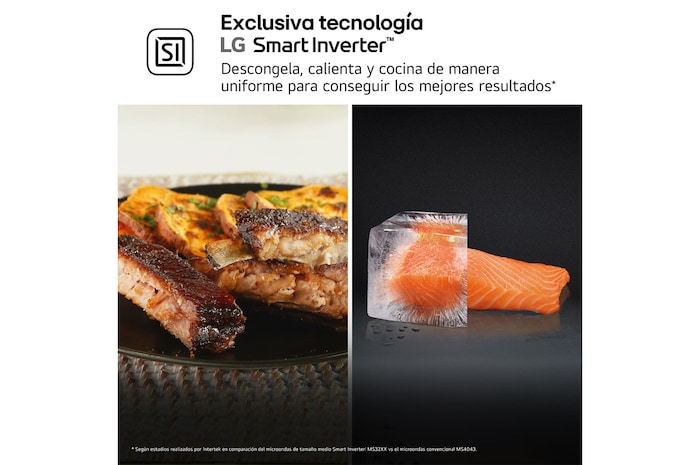 LG Microondas Grill Negro Smart Inverter 1200W de 32 litros, MH7235GPS