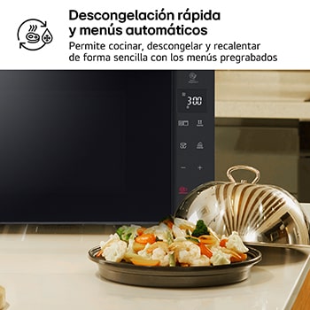 LG Microondas Grill Negro Smart Inverter 1200W de 32 litros, MH7235GPS