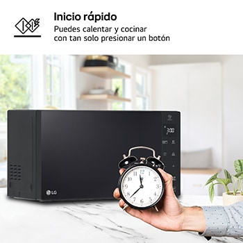 LG Microondas Grill Negro Smart Inverter 1200W de 32 litros, MH7235GPS