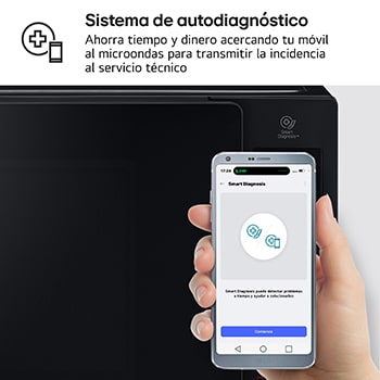 LG Microondas Grill Negro Smart Inverter 1200W de 32 litros, MH7235GPS