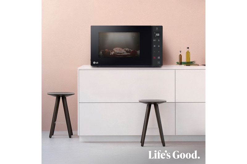 LG Microondas Grill Negro Smart Inverter 1200W de 32 litros, MH7235GPS