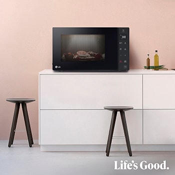 LG Microondas Grill Negro Smart Inverter 1200W de 32 litros, MH7235GPS