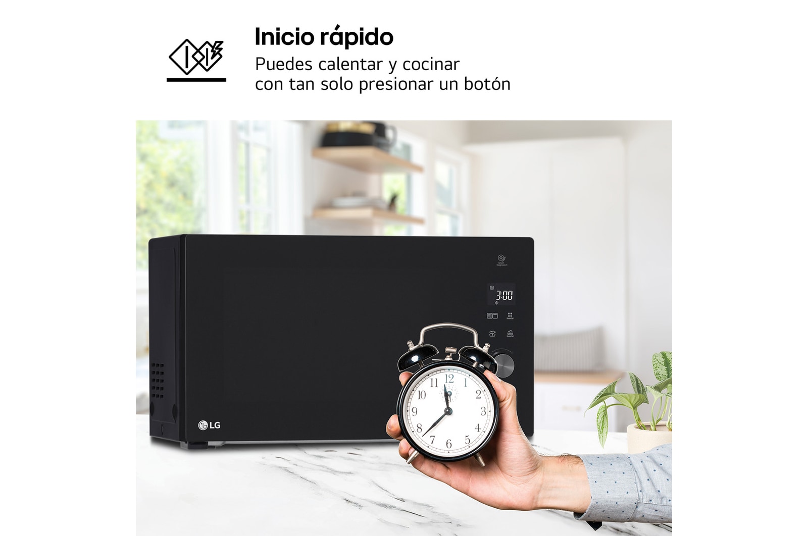 LG Microondas Grill Smart Inverter 1200W de 32 litros, MH7265DPS