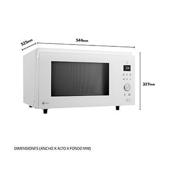 LG Microondas Grill Blanco Smart Inverter 1100W de 39 litros, MJ3965BPH
