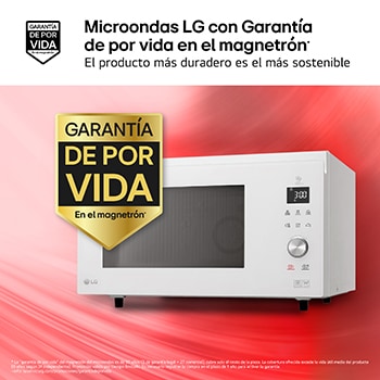 LG Microondas Grill Blanco Smart Inverter 1100W de 39 litros, MJ3965BPH