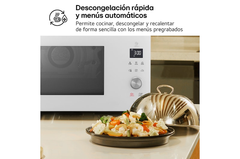 LG Microondas Grill Blanco Smart Inverter 1100W de 39 litros, MJ3965BPH