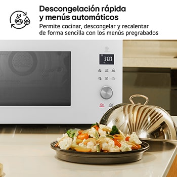 LG Microondas Grill Blanco Smart Inverter 1100W de 39 litros, MJ3965BPH