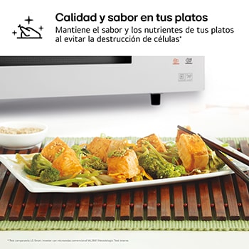 LG Microondas Grill Blanco Smart Inverter 1100W de 39 litros, MJ3965BPH