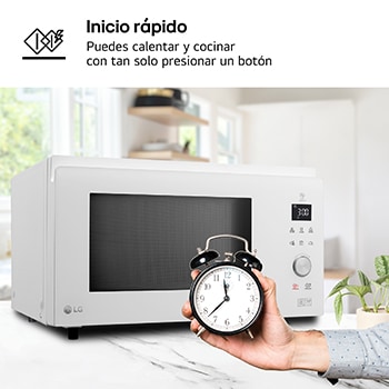 LG Microondas Grill Blanco Smart Inverter 1100W de 39 litros, MJ3965BPH