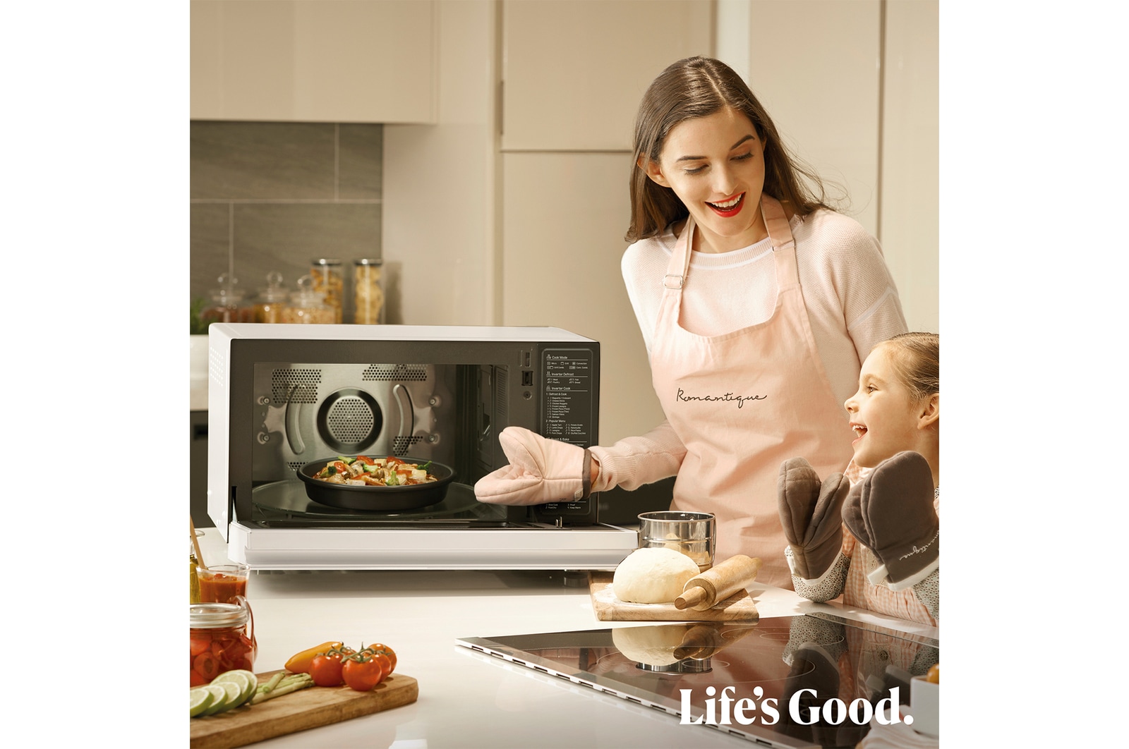 LG Microondas Grill Blanco Smart Inverter 1100W de 39 litros, MJ3965BPH