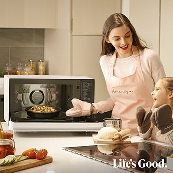 LG Microondas Grill Blanco Smart Inverter 1100W de 39 litros, MJ3965BPH