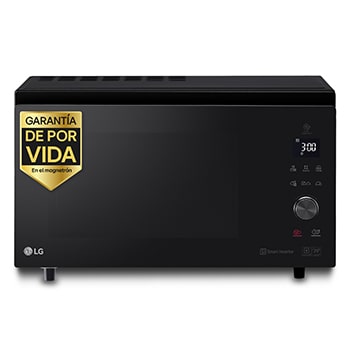 LG Horno Convección Microondas 4 en 1  Smart Inverter, con función freidora de aire,  color Negro 1100W de 39 litros, MJ3965BPS