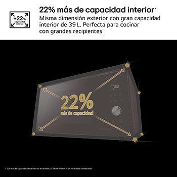 LG Horno Convección Microondas 4 en 1  Smart Inverter, con función freidora de aire,  color Negro 1100W de 39 litros, MJ3965BPS