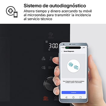 LG Horno Convección Microondas 4 en 1  Smart Inverter, con función freidora de aire,  color Negro 1100W de 39 litros, MJ3965BPS