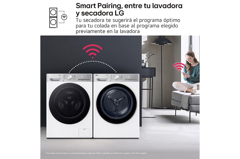LG Secadora 10kg, C, con Bomba de calor Dual Inverter, Blanca , Serie 900, RH10V9AV2WR