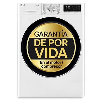 LG Secadora 8kg, C, con Bomba de calor Dual Inverter, Blanca, Serie 900, RH80V9AV4N