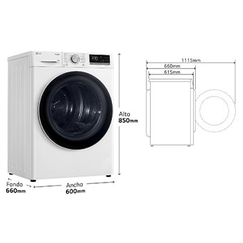 LG Secadora 8kg, C, con Bomba de calor Dual Inverter, Blanca, Serie 900, RH80V9AV4N