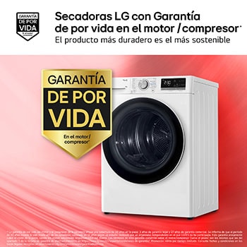 LG Secadora 8kg, C, con Bomba de calor Dual Inverter, Blanca, Serie 900, RH80V9AV4N