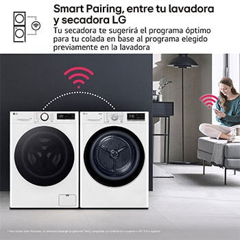 LG Secadora 8kg, C, con Bomba de calor Dual Inverter, Blanca, Serie 900, RH80V9AV4N