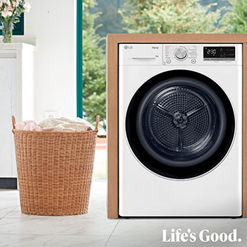 LG Secadora 8kg, C, con Bomba de calor Dual Inverter, Blanca, Serie 900, RH80V9AV4N