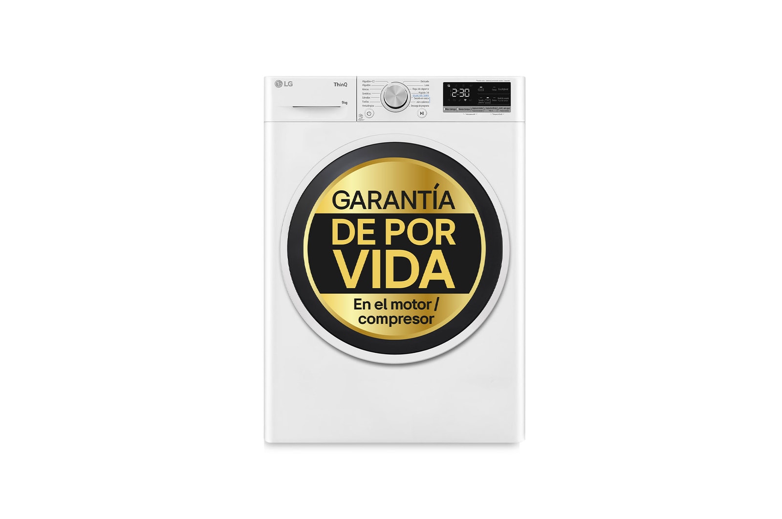 LG Secadora 9kg, C, con Bomba de calor Dual Inverter,  Blanca, Serie 500, RH90V5AV6N