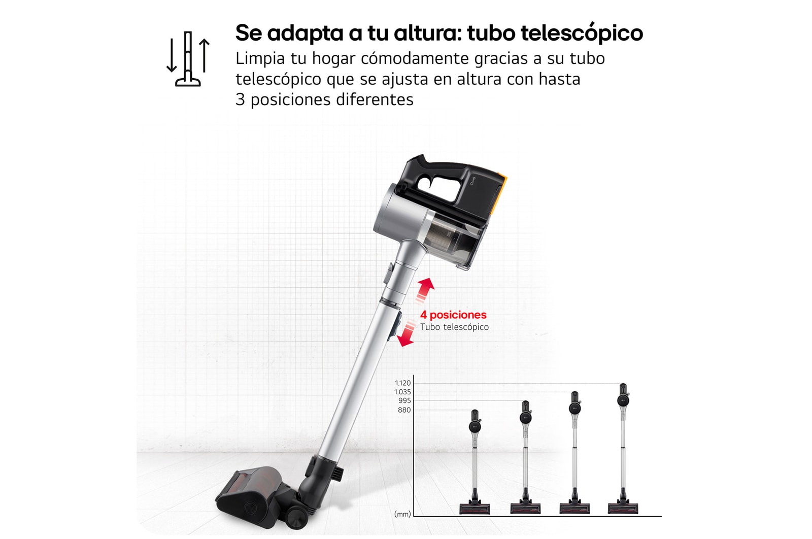 LG Aspirador escoba LG Kompressor 260W succión, con doble batería y sistema de compresión de polvo, A9K-CORE3S