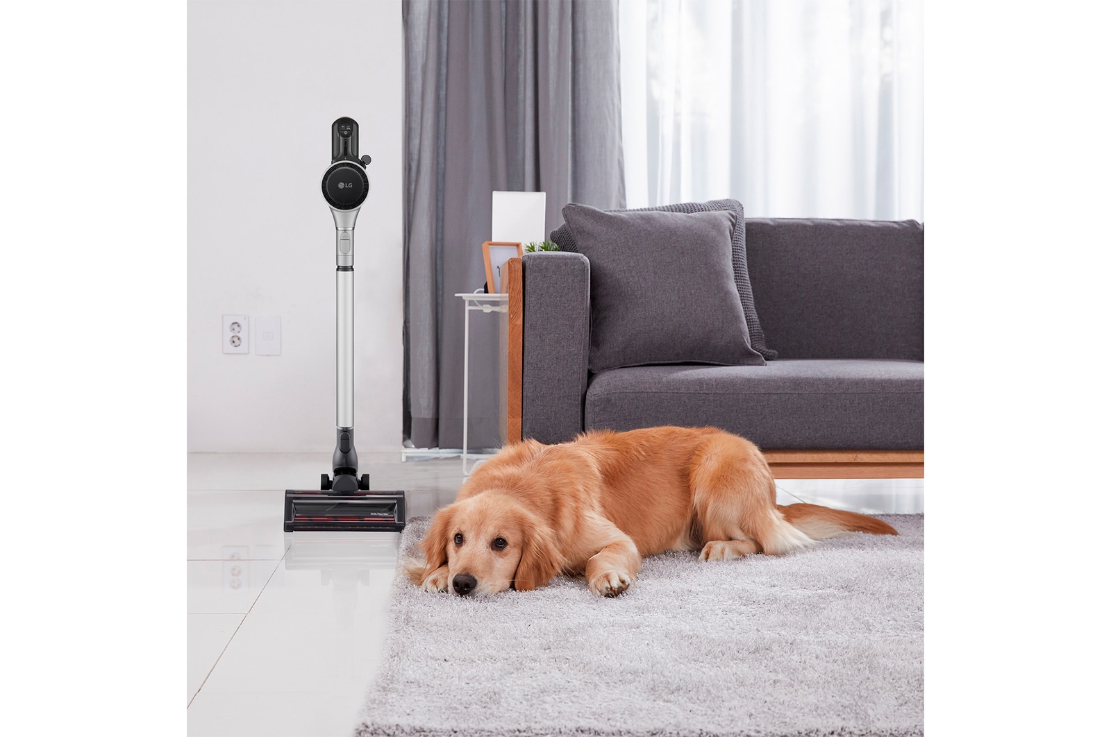 LG Aspirador escoba LG Kompressor 260W succión, con doble batería y sistema de compresión de polvo, A9K-CORE3S