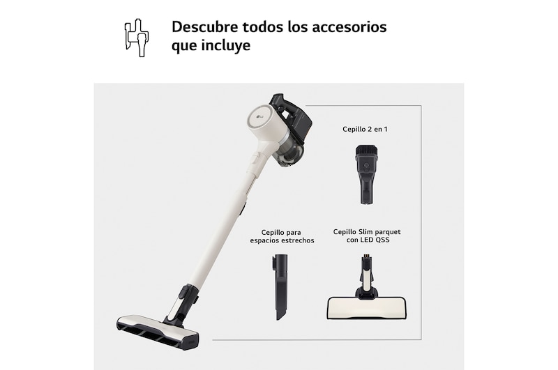 LG Aspirador escoba LG  Kompressor 220W succión, sistema de compresión de polvo, A9K-LITE1C