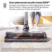 LG Aspirador escoba LG  Kompressor 220W succión, sistema de compresión de polvo, A9K-LITE1C