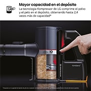 LG Aspirador escoba LG  Kompressor 220W succión, sistema de compresión de polvo, A9K-LITE1C