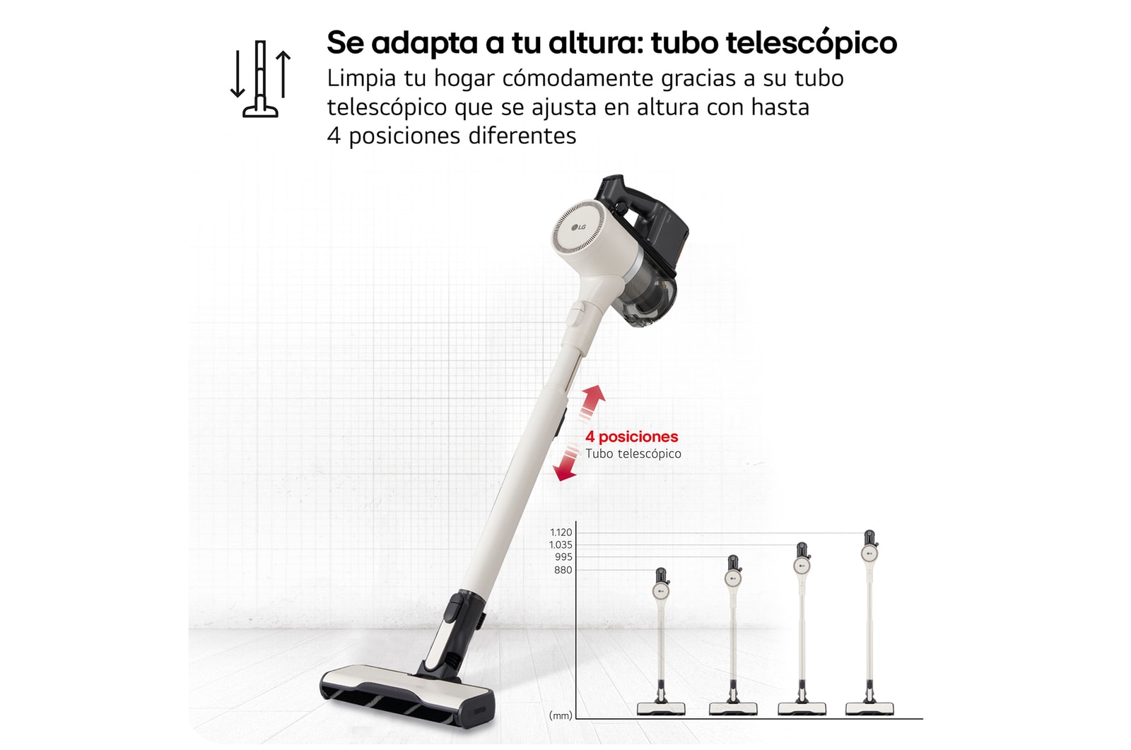 LG Aspirador escoba LG  Kompressor 220W succión, sistema de compresión de polvo, A9K-LITE1C