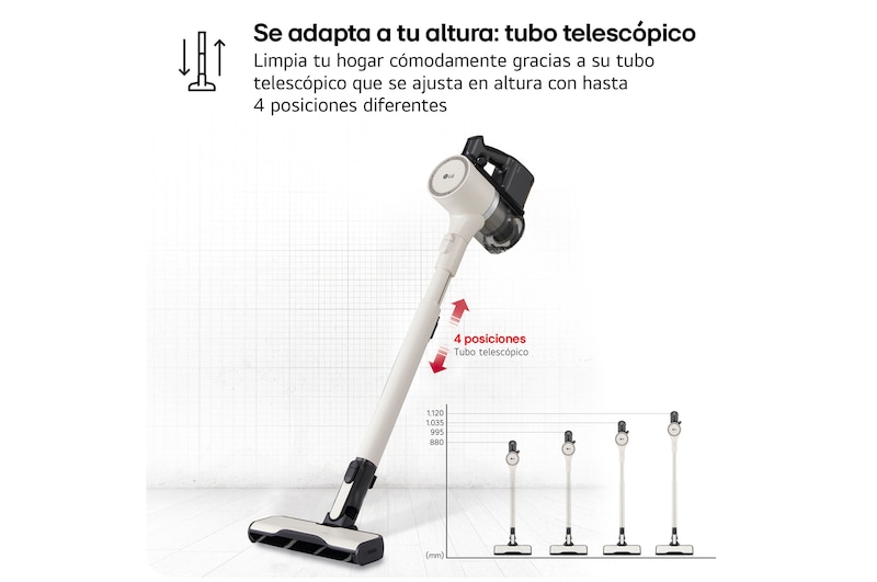 LG Aspirador escoba LG  Kompressor 220W succión, sistema de compresión de polvo, A9K-LITE1C