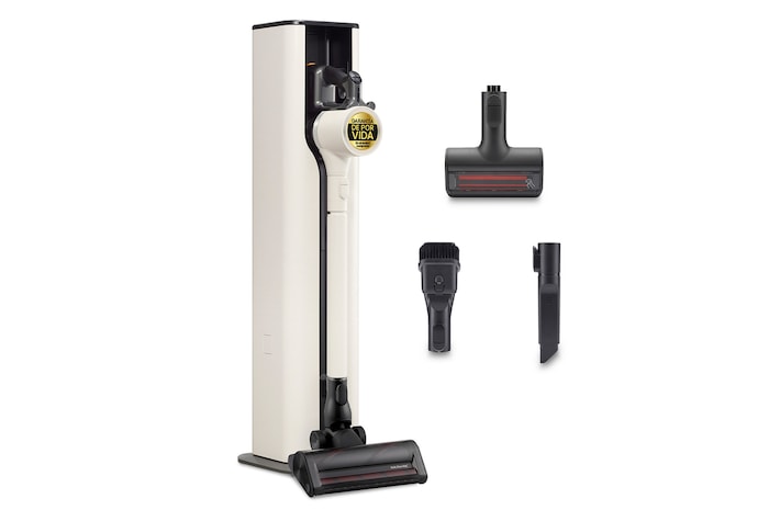 Vista frontal de CordZero™ 260W Aspirador escoba sin cable All-in-One Beige Sistema de autovaciado, A9T-PRIME1C