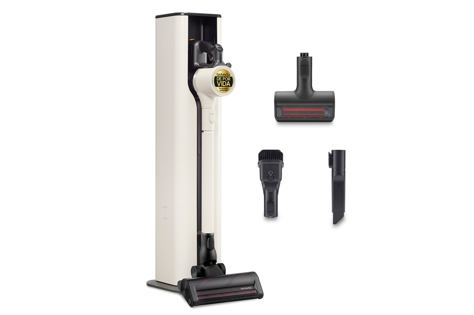 Vista frontal de CordZero™ 260W Aspirador escoba sin cable All-in-One Beige Sistema de autovaciado, A9T-PRIME1C