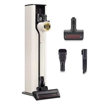 Vista frontal de CordZero™ 260W Aspirador escoba sin cable All-in-One Beige Sistema de autovaciado, A9T-PRIME1C