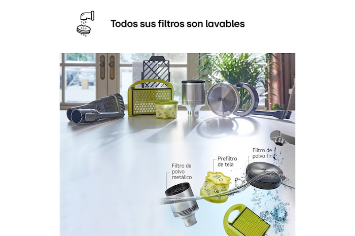 LG CordZero™ 260W Aspirador escoba sin cable All-in-One Beige Sistema de autovaciado, A9T-PRIME1C