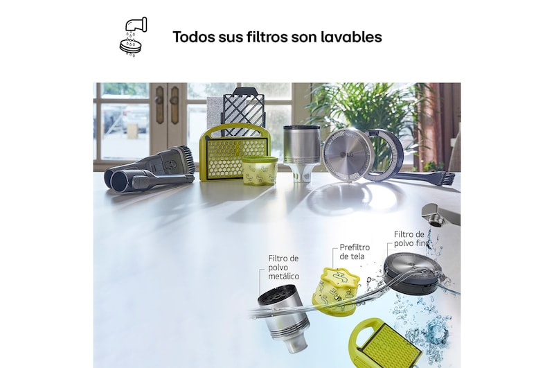 LG CordZero™ 260W Aspirador escoba sin cable All-in-One Beige Sistema de autovaciado, A9T-PRIME1C