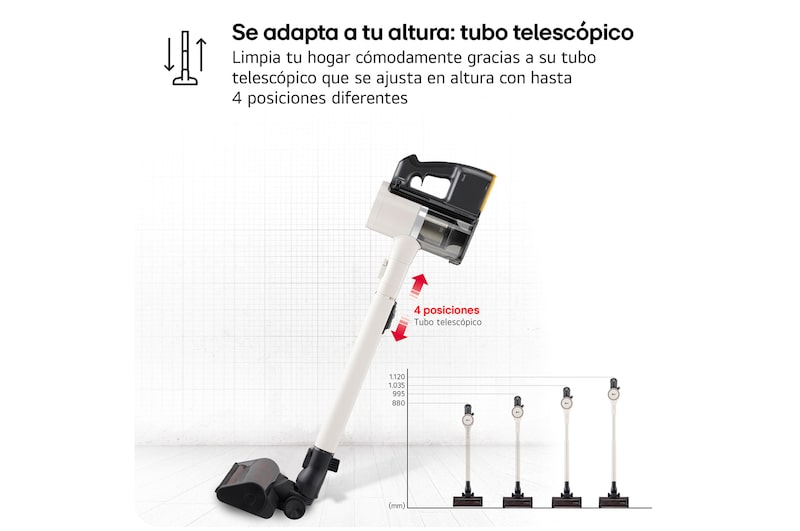 LG CordZero™ 260W Aspirador escoba sin cable All-in-One Beige Sistema de autovaciado, A9T-PRIME1C