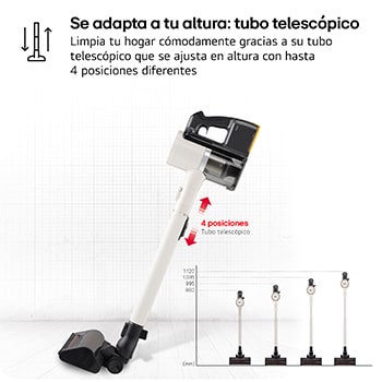 LG CordZero™ 260W Aspirador escoba sin cable All-in-One Beige Sistema de autovaciado, A9T-PRIME1C