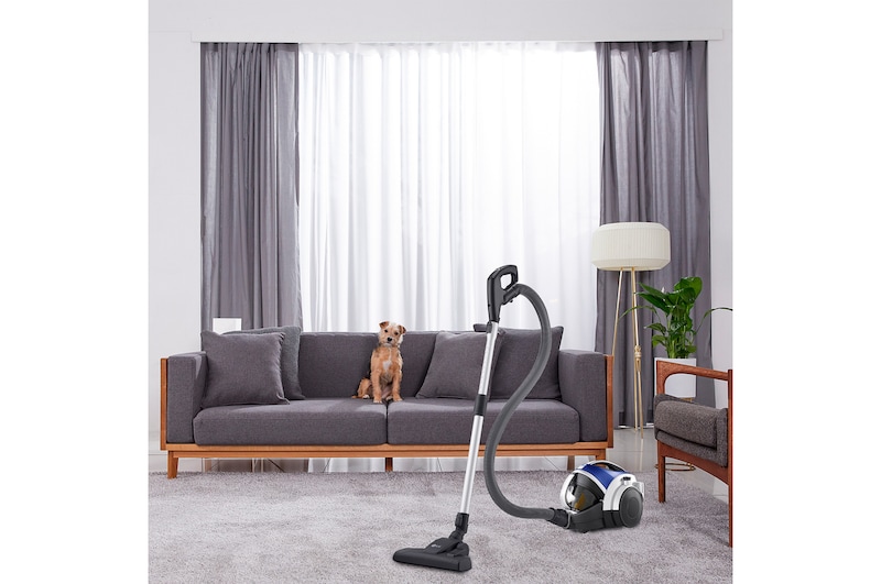 LG Aspirador sin bolsa  650W con sistema de compresión de polvo LG Kompressor, azul, VK8506NHAC