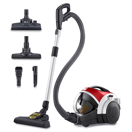 LG – Aspirador sin bolsa LG VK8506NHAG, 650 W con tecnología de compresión de polvo, Turbo ciclónico.