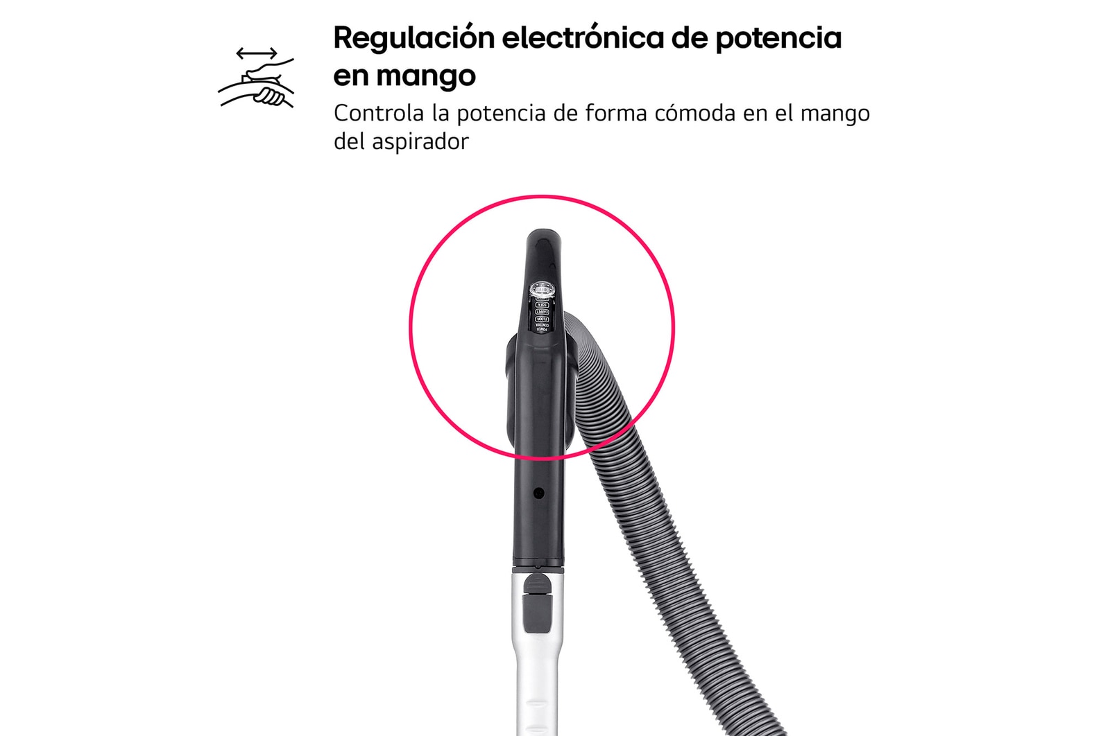 LG Aspirador sin bolsa  650W con sistema de compresión de polvo LG Kompressor, rojo, VK8506NHAG