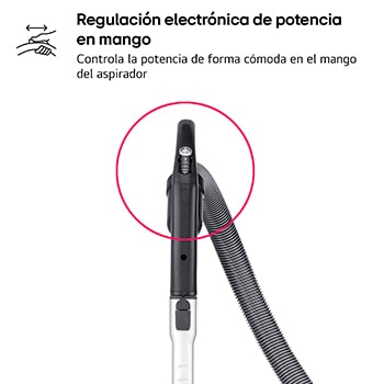 LG Aspirador sin bolsa  650W con sistema de compresión de polvo LG Kompressor, rojo, VK8506NHAG