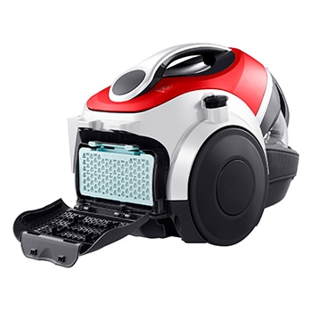 LG Aspirador sin bolsa  650W con sistema de compresión de polvo LG Kompressor, rojo, VK8506NHAG