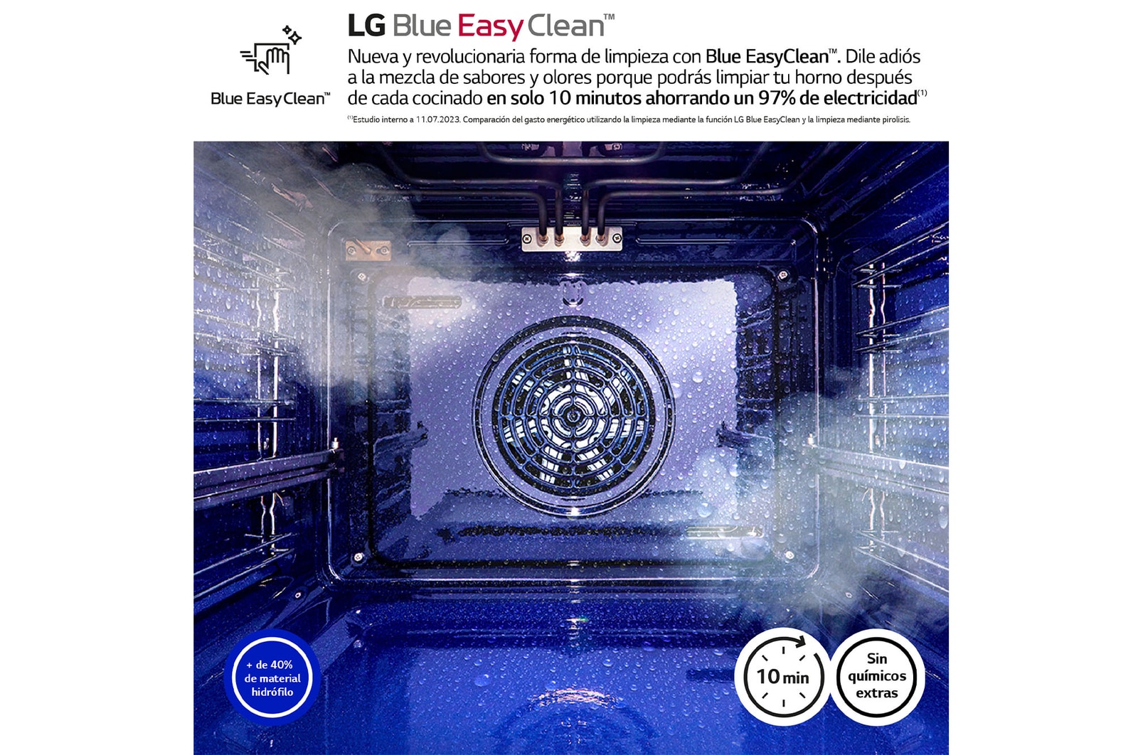 LG Outlet Horno Pirolítico Instaview 76L A+ con sistema de limpieza Blue EasyClean, guías, acero negro mate, WS7D7632WB.OUTLET