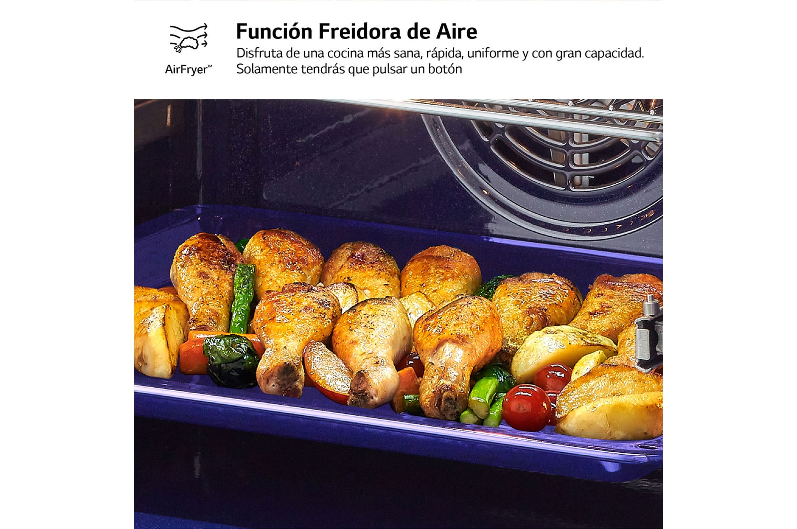 LG Outlet Horno Pirolítico Instaview 76L A+ con sistema de limpieza Blue EasyClean, guías, acero negro mate, WS7D7632WB.OUTLET