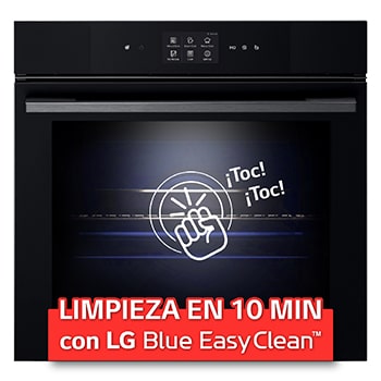 Vista frontal de Horno Instaview Vapor 100% 76L A++ con sistema de limpieza Blue EasyClean, cristal negro mate WS9D7672WM